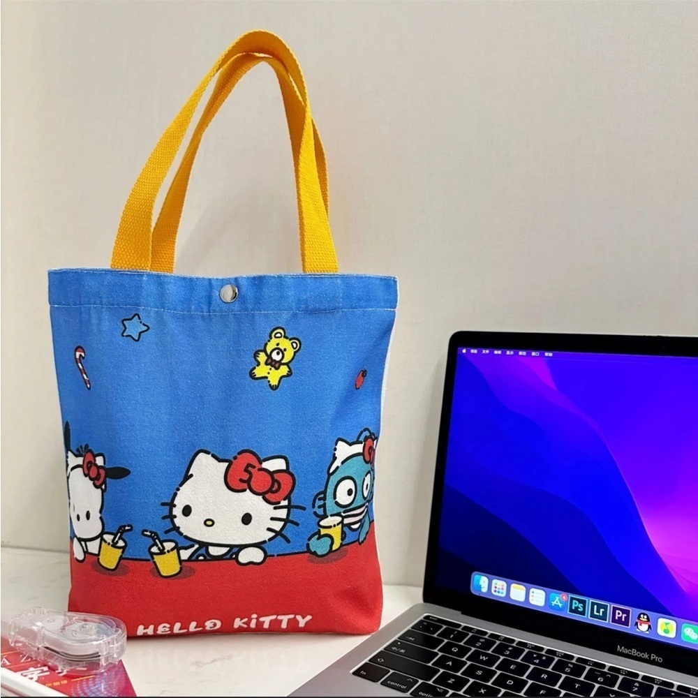 Hello Kitty Tote Bag Sanrio Travel Groceries Purse Carry All Kawaii NWT